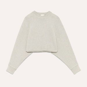 Aritzia Wilfred Lolan Merino Crop Sweater Grey XXS